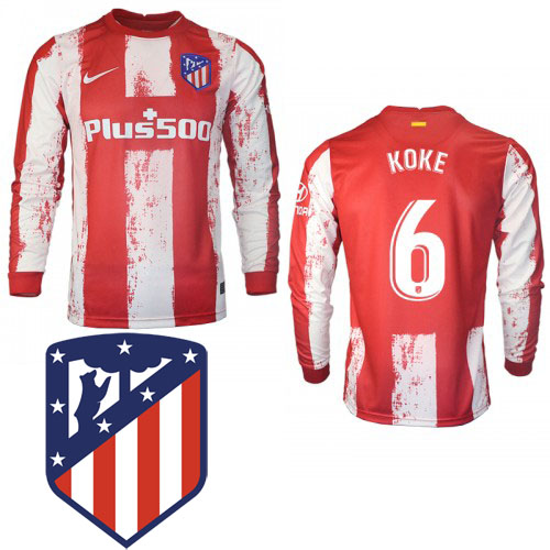 Atlético Madrid Koke #6 Hemmatröja 2021 22 Långärmad