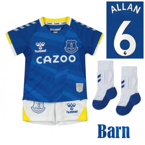 Everton-2021-22-James-Rodriguez-19-Hemmatroja-Barn-Fotbollstroja-Kortarmad-kit-2