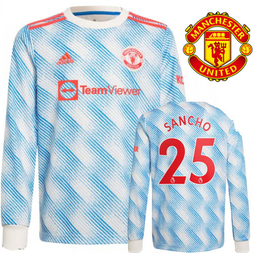 Manchester United F.C. Jadon Sancho #25 Bortatröja 2021 2022 Långärmad