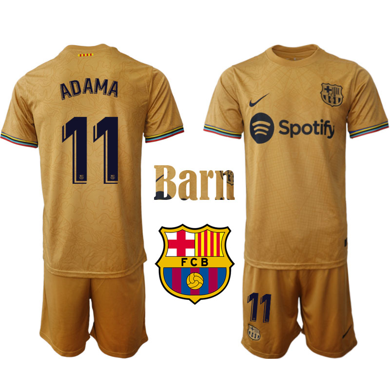 FC Barcelona 2022 23 Adama #11 Bortaställ Fotbollsställ för Barn