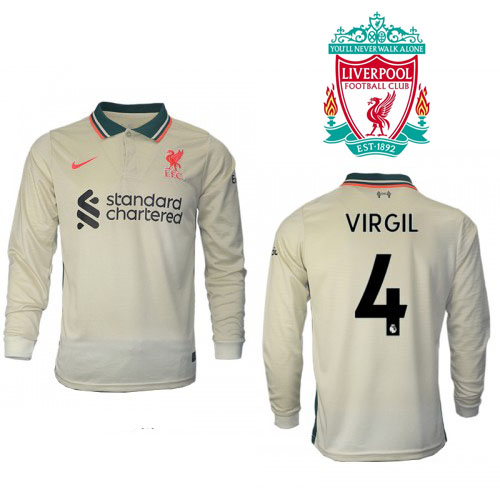 Liverpool Virgil van Dijk #4 Bortatröja 2021 22 Långärmad