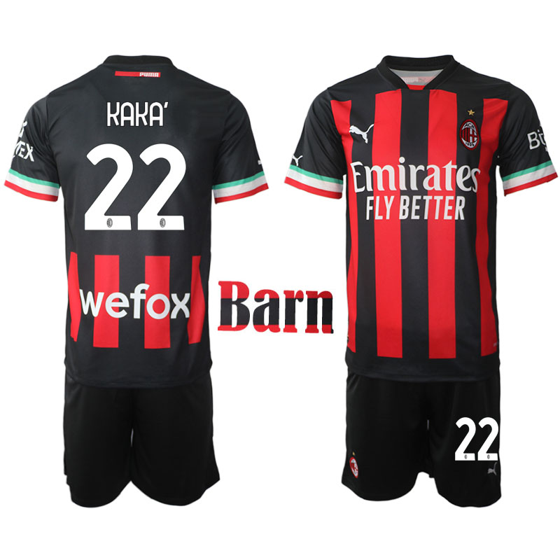 A.C. Milan 2022 23 Kaká #22 Hemmaställ för Barn