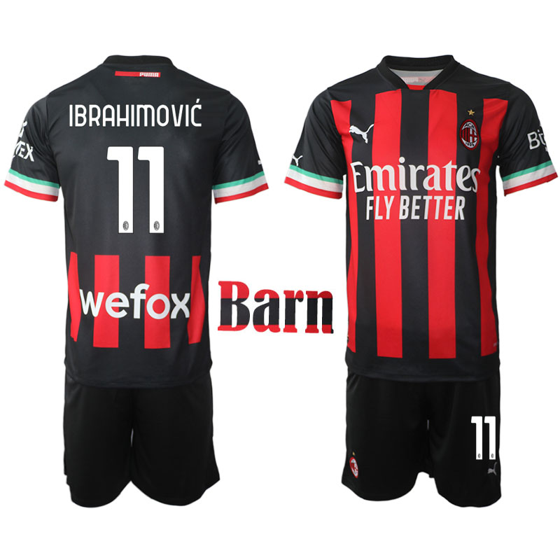 A.C. Milan 2022 23 Zlatan Ibrahimović #11 Hemmaställ för Barn
