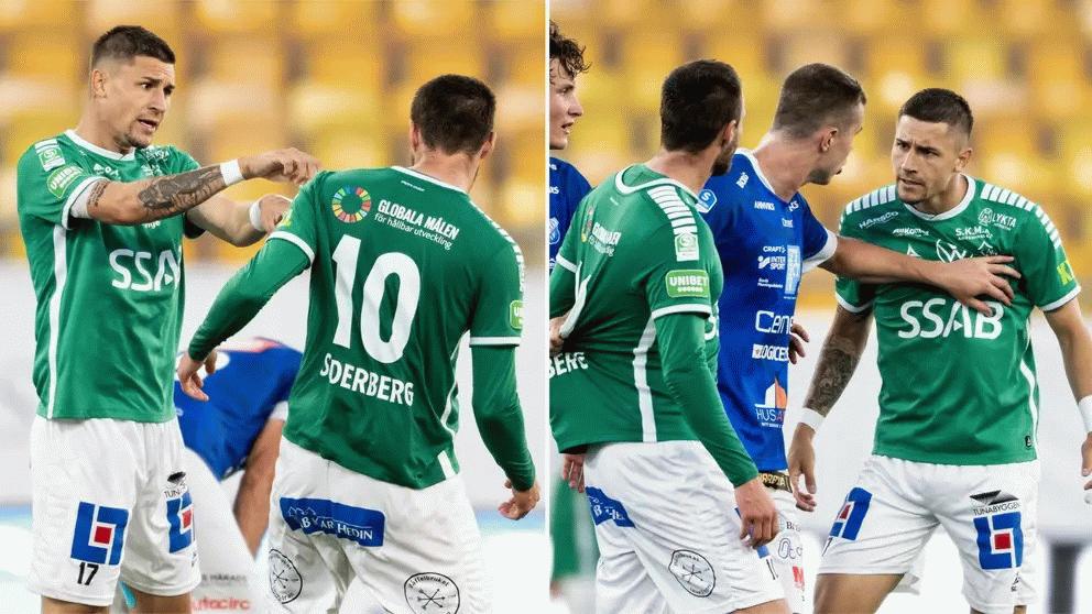 Bragespelarna rök ihop under matchen