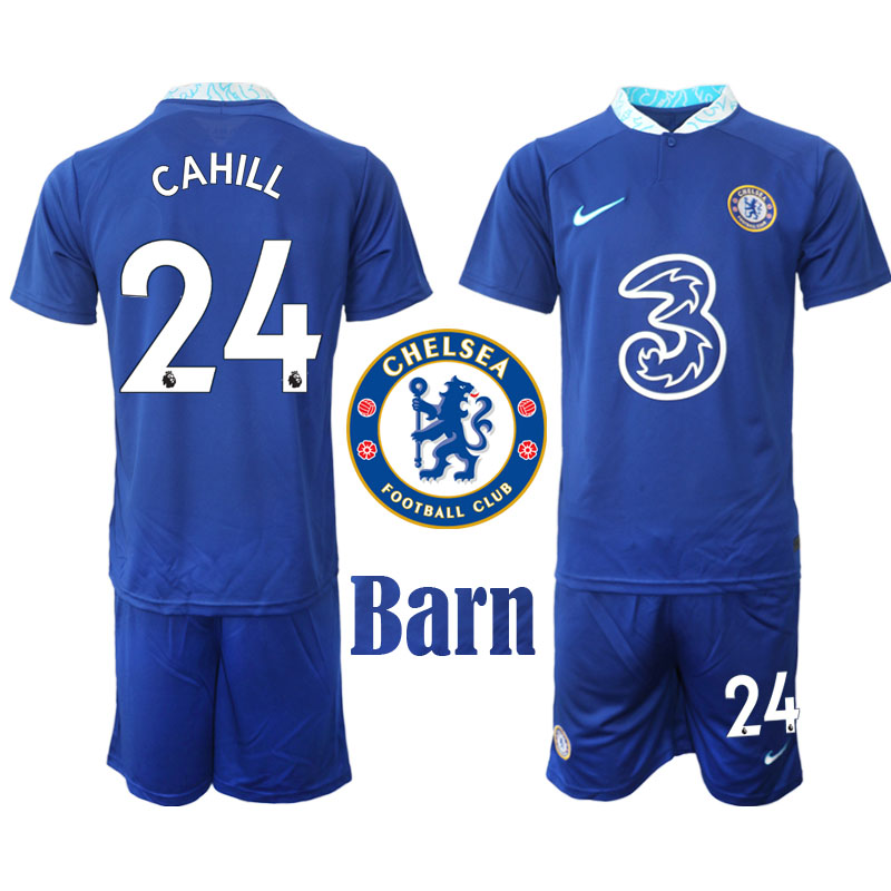 Chelsea FC 2022 23 Gary Cahill #24 Hemmaställ för Barn