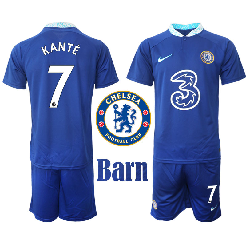 Chelsea FC 2022 23 NGolo Kanté #7 Hemmaställ för Barn