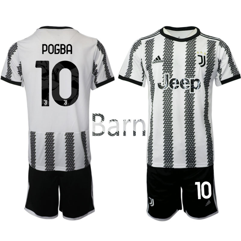 Juventus-Hemmaställ 22 23 Paul Pogba #10 Kortärmad för Barn
