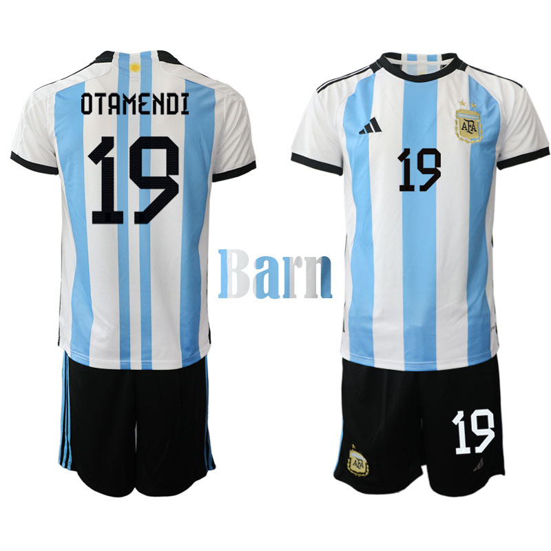 Fotbolls-VM 2022 Argentina Nicolas Otamendi #19 Hemmaställ