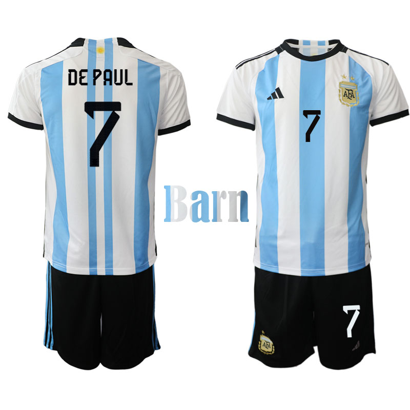 Fotbolls-VM 2022 Argentina Rodrigo De Paul #7 Hemmaställ
