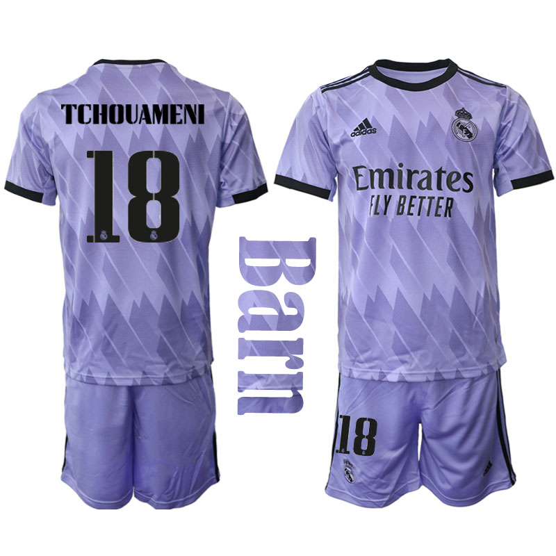 Real Madrid 22 23 Bortatroja Aurelien Tchouameni #18 för Barn