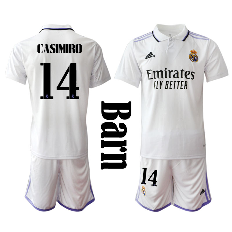 Real Madrids 22 23 Casemiro #14 Hemmaställ Barn