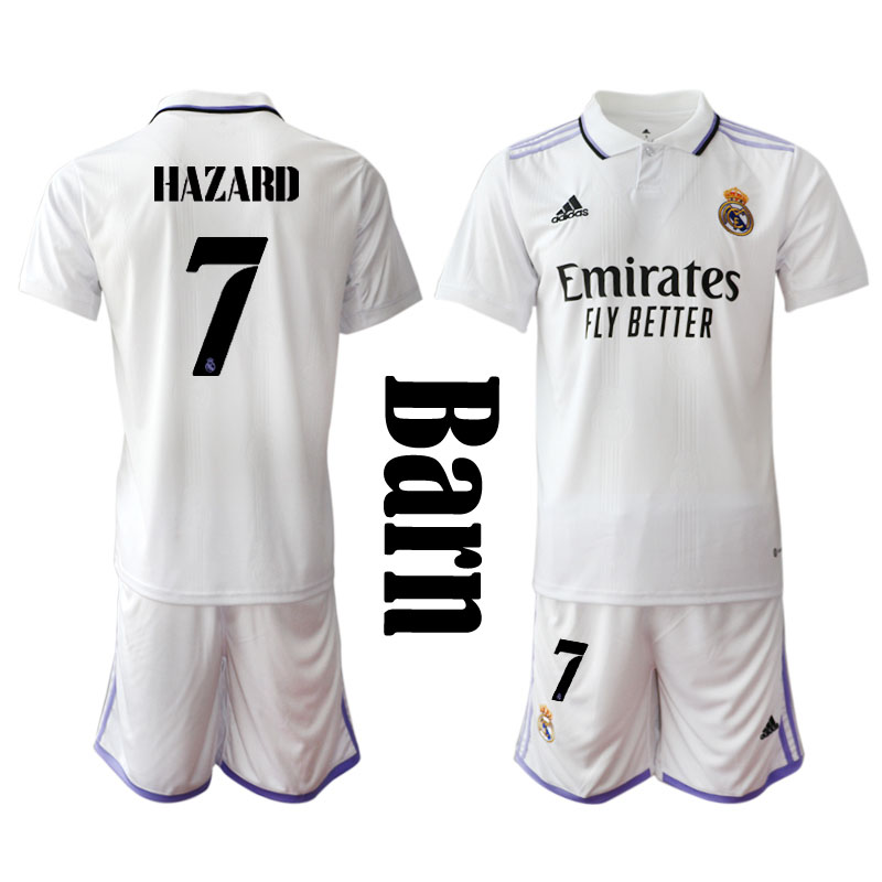 Real Madrids 22 23 Eden Hazard #7 Hemmaställ Barn