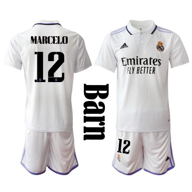 Real Madrids 22 23 Marcelo #12 Hemmaställ Barn