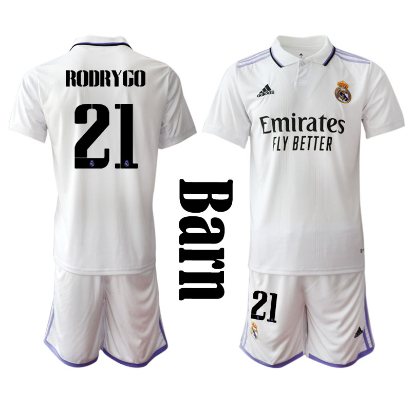Real Madrids 22 23 Rodrygo #21 Hemmaställ Barn