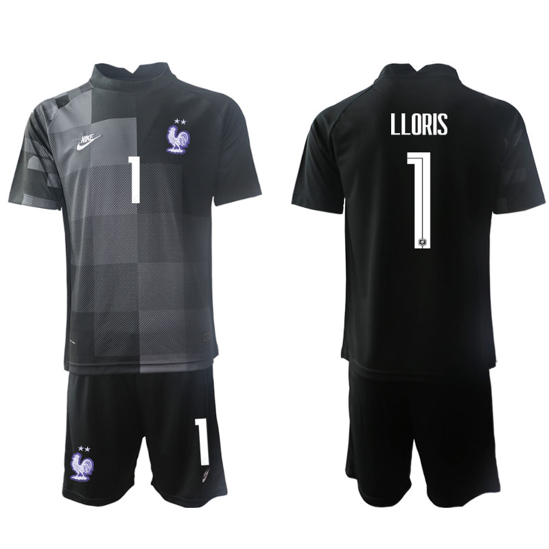 Fotbolls-VM 2022 Frankrike Hugo Lloris #1 Fotboll Målvakt Kortärmat Svart