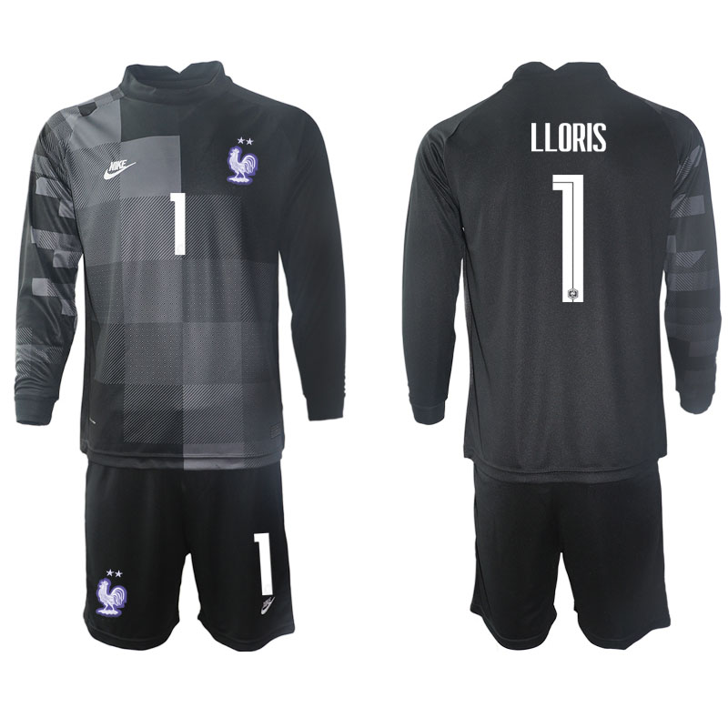 Fotbolls-VM 2022 Frankrike Hugo Lloris #1 Fotboll Målvakt Långärmad Svart