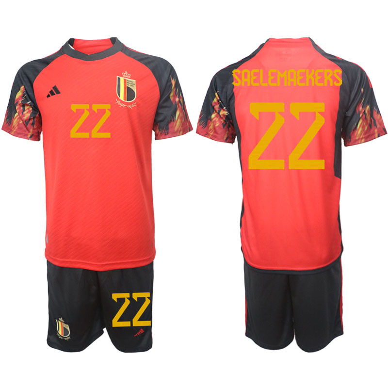 Fotbolls-VM 2022 Landslag Belgien Alexis Saelemaekers #22 Hemmatröja