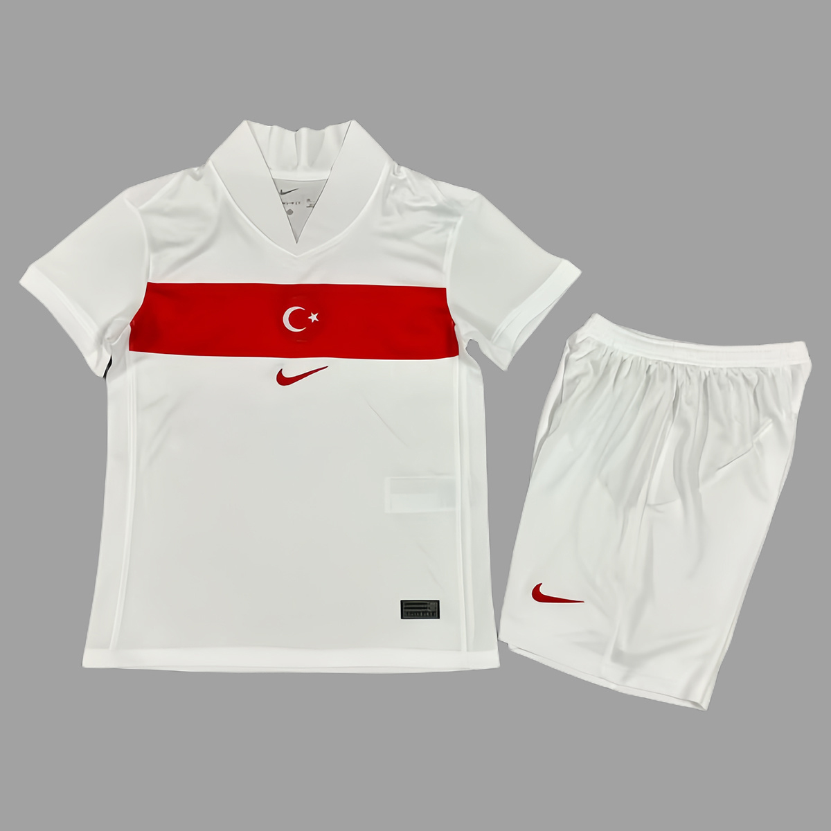 Barn 2024 Turkey Hemmatröja Fotbollströja Vit och Röd Kit