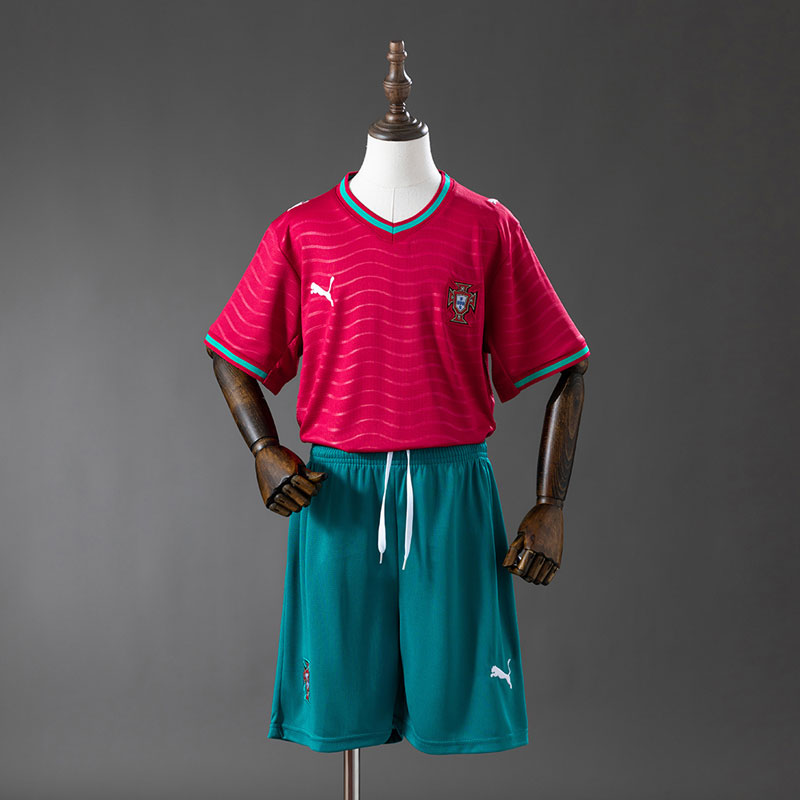 Portugal 2026 VM fotbollsställ barn – hemmatröja och shorts