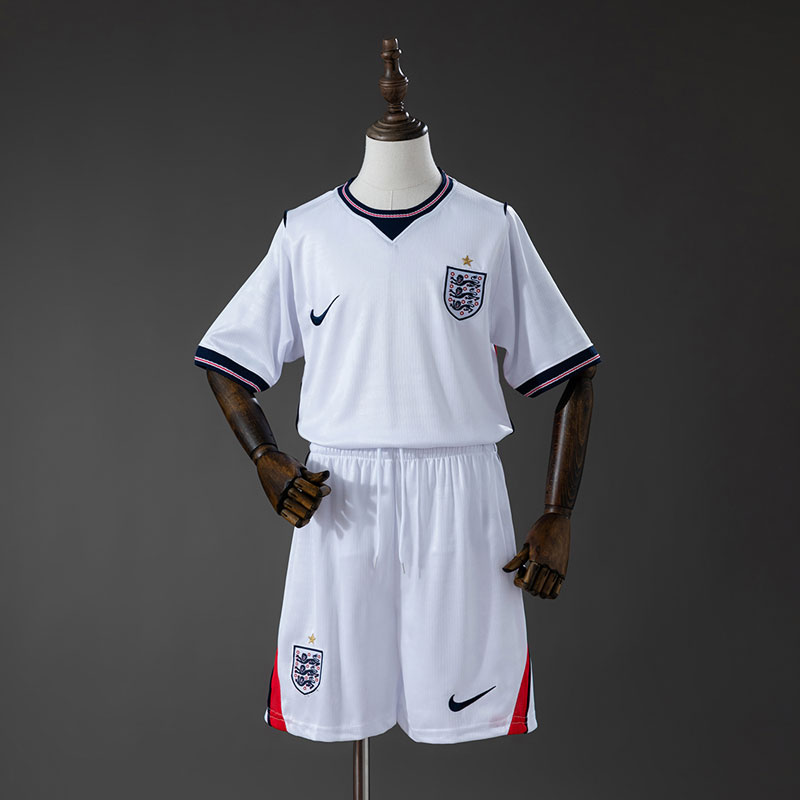 2026 VM England vit hemmaställ barn - fotbollströja och shorts för barn