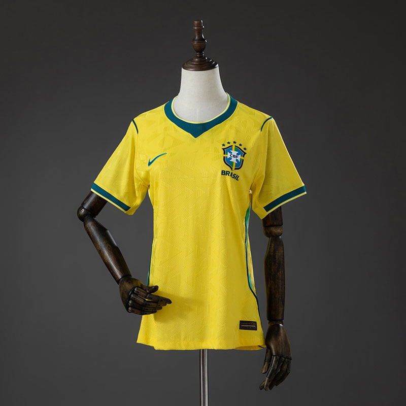 Fotbollströja Brasilien dam 2026 - gul hemmatröja för kvinnor
