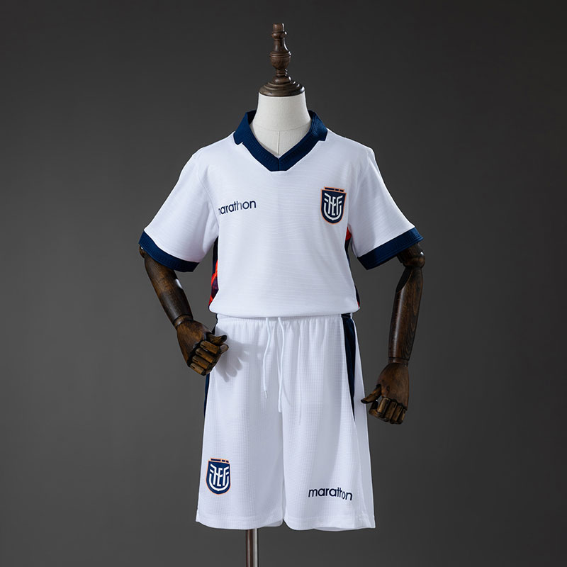 Ecuador tredjetröja barn 2026 - vit VM-dräkt med shorts