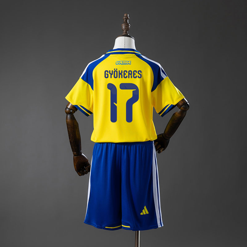 Gyökeres 17 Sverige VM 2026 barn hemmatröja + shorts