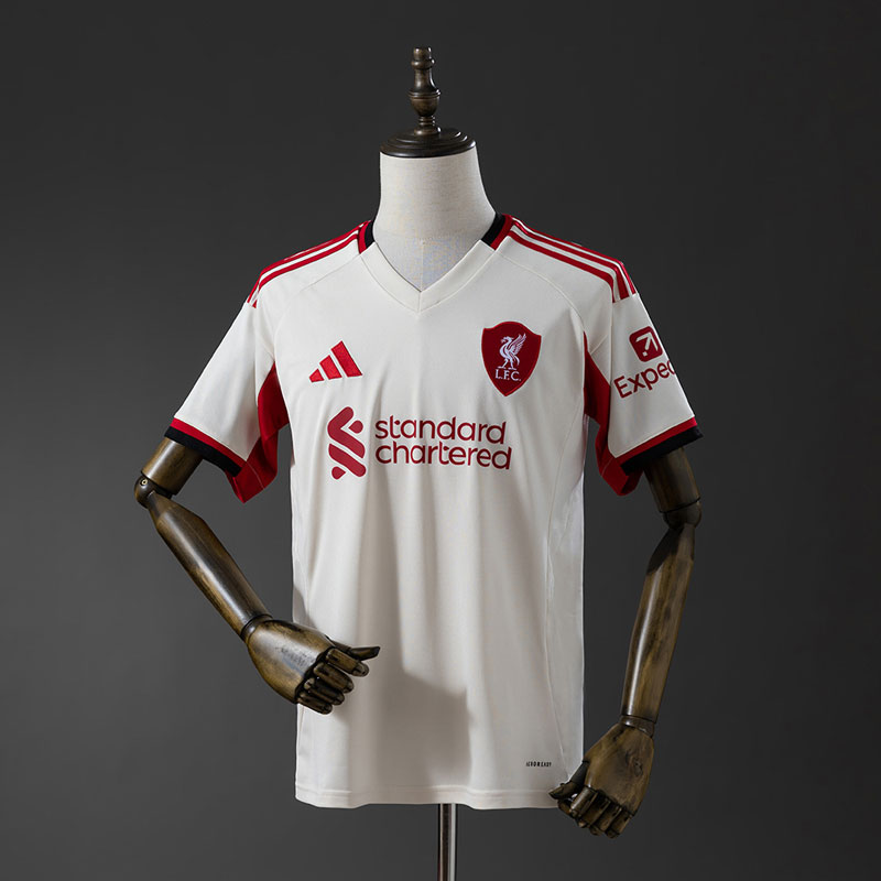 Liverpool FC bortatröja 2025/26 - krämvit kortärmad herrtröja