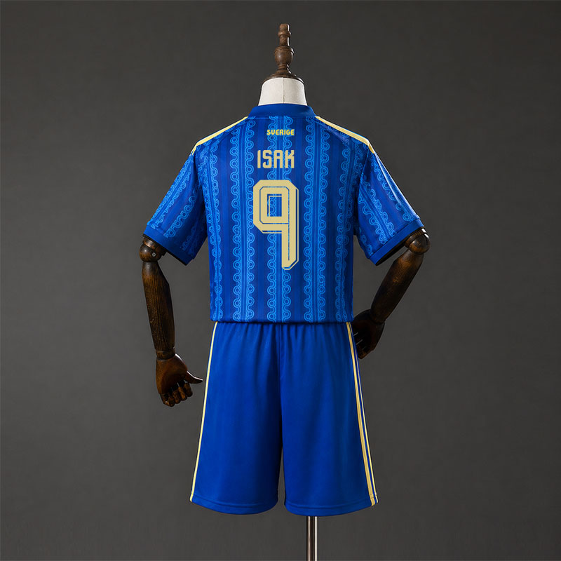 Sverige 2026 bortatröja barn - Isak 9 fotbollströja + shorts