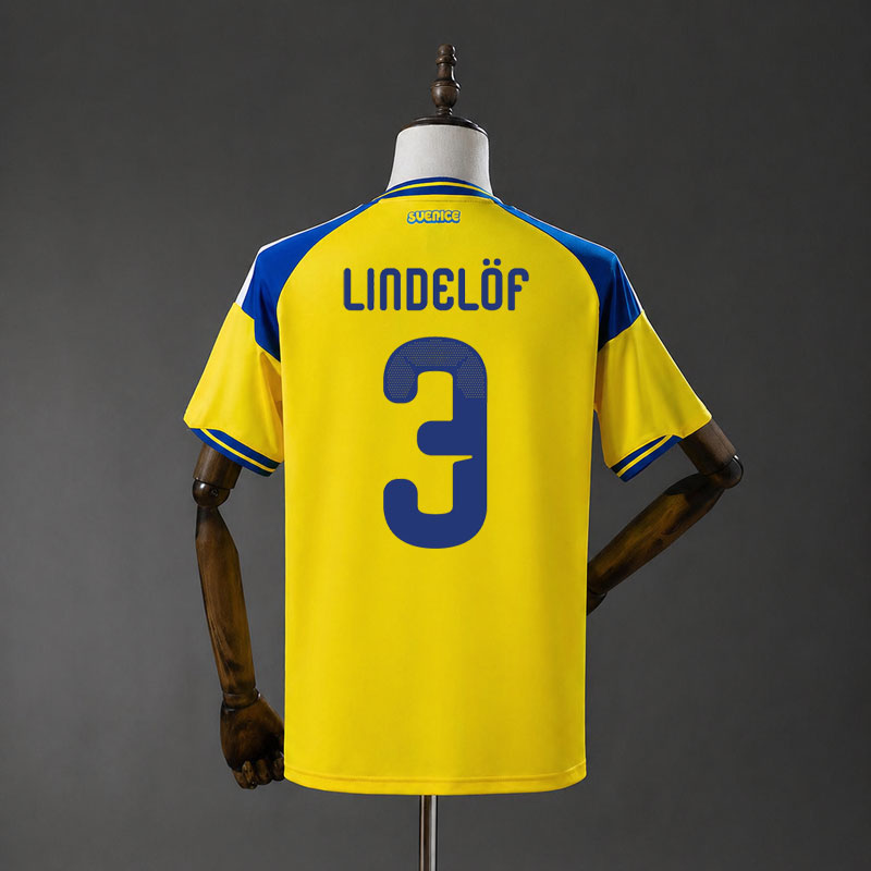 Sverige VM-tröja 2026 hemma - Lindelöf 3 fotbollströja landslaget